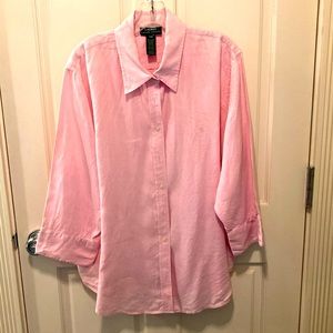 Pale Pink Ralph Lauren Linen Shirt 20W